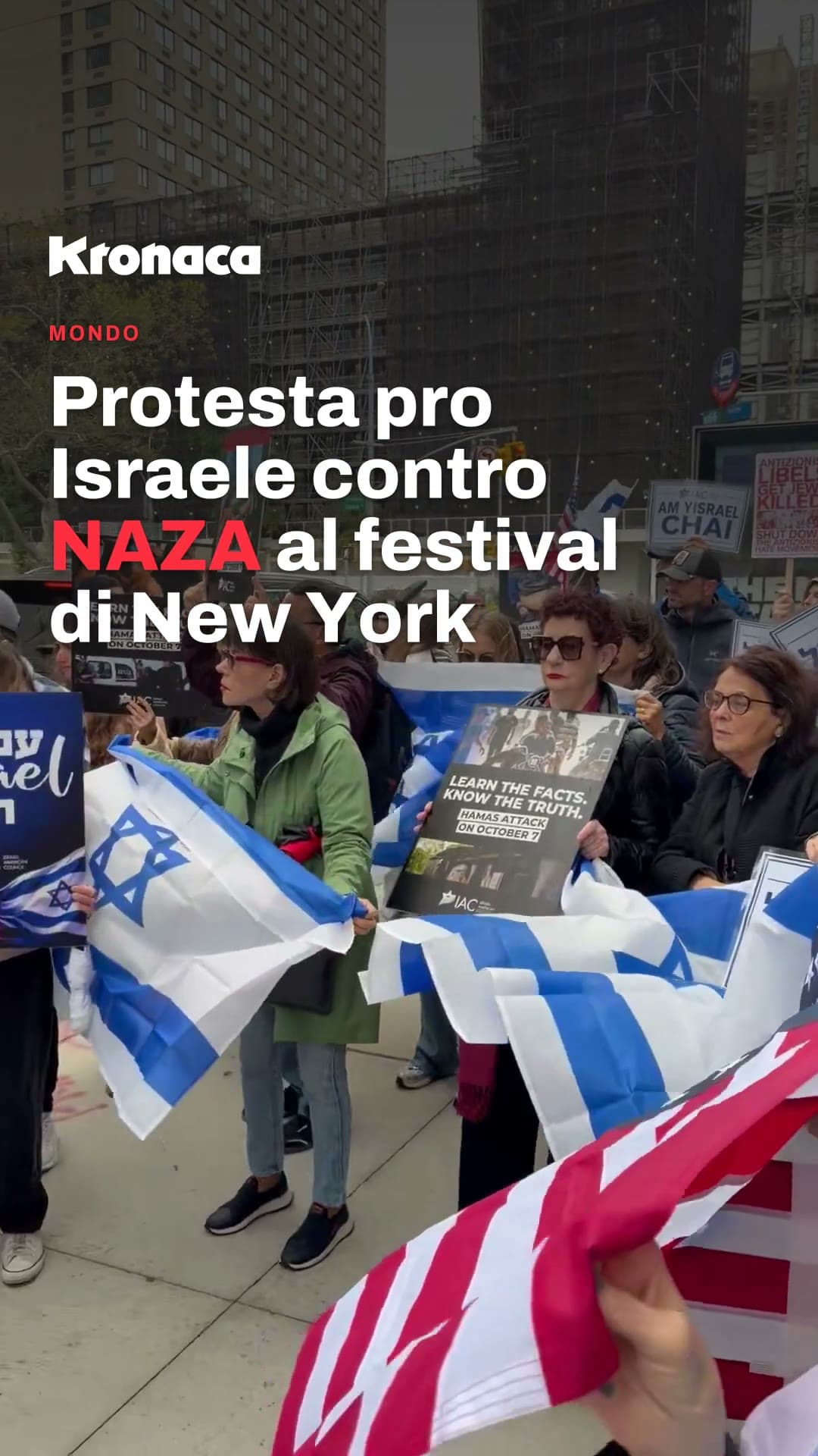Protesta pro Israele contro NAZA al festival di New York
