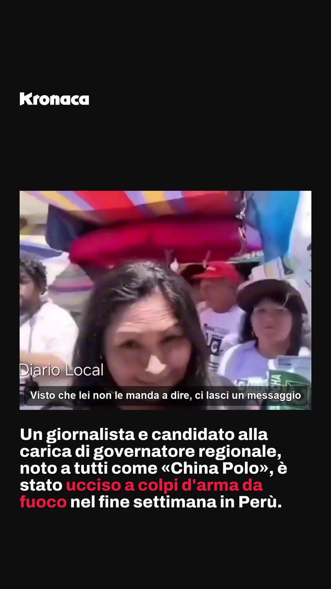 Perù, uccisa «La China Polo»: giornalista e candidata a governatrice di Áncash